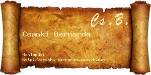 Csanki Bernarda névjegykártya
